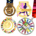 Venta caliente china medallas de metal de fútbol de oro de competición personalizada 24k